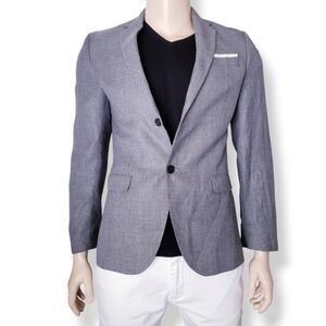 Zara Man Gray Textured Slim Fit Blazer Size 40 R